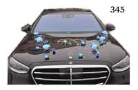 ZESTAW dekoracja na samochód ozdoby na auto niebieskie 345
