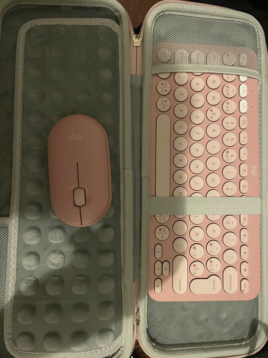 Conjunto Logitech Rosa — Teclado + Rato Sem Fios com Estojo