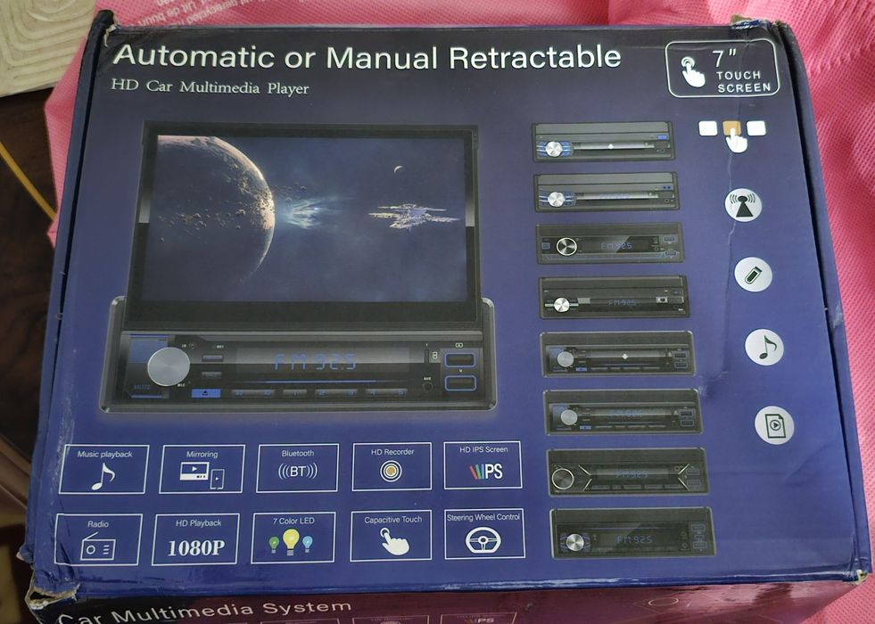 Autoradio ecrã retráctil 7' automático mp5 1din [novo)