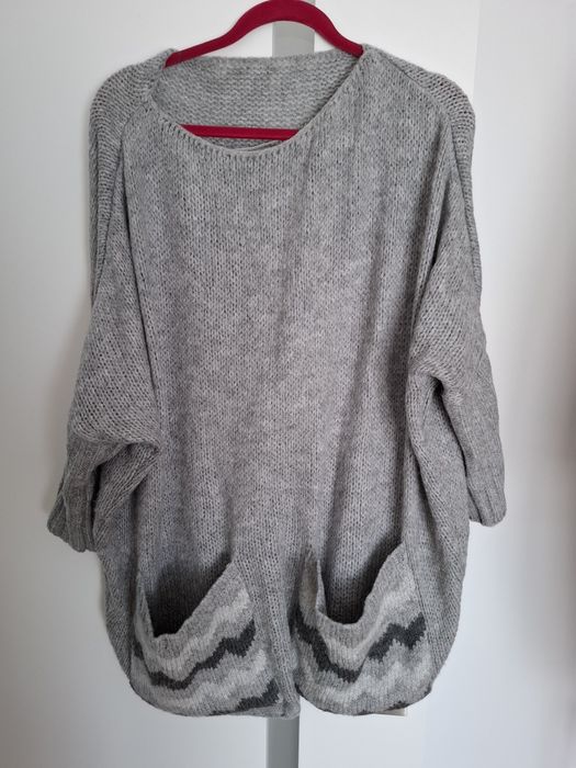 Tunika - sweter kolor szary