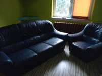 Sofa 3 osobowe skurzane+ fotel