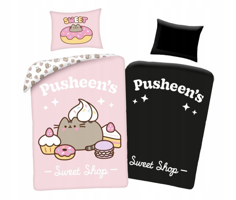Pościel 140x200 Pusheen Kotek Sweet Różowy Świecąca w ciemności