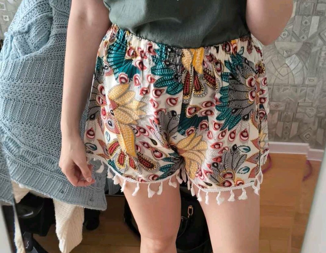 Szorty spodenki Boho s aztecki wzór