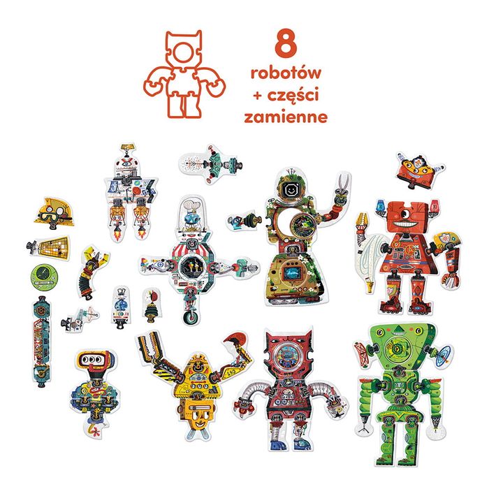 CzuCzu – Puzzle kreatywne, Robot Lab, 63 elementy, dla dzieci 3+