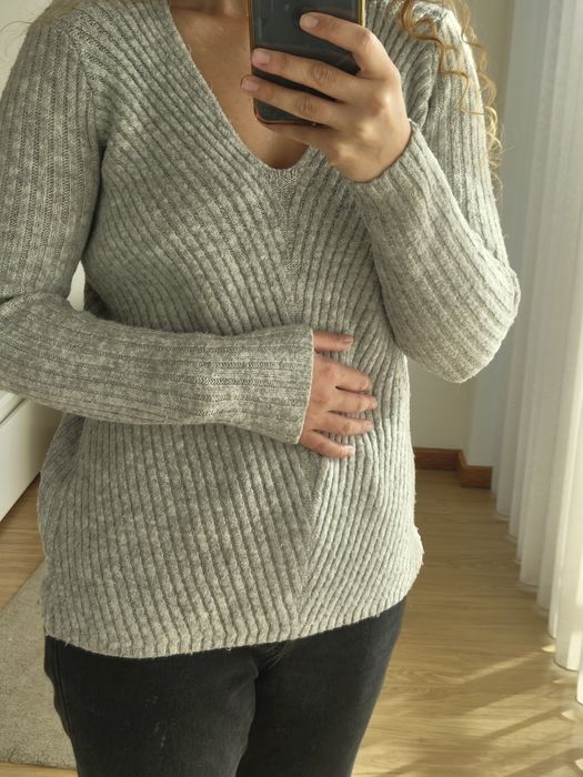 Camisola malha cinzenta Stradivarius