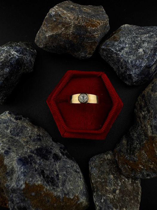 Złoty Pierścionek Masywny z Cyrkonią | JAK NOWY | 585 | 3.55g