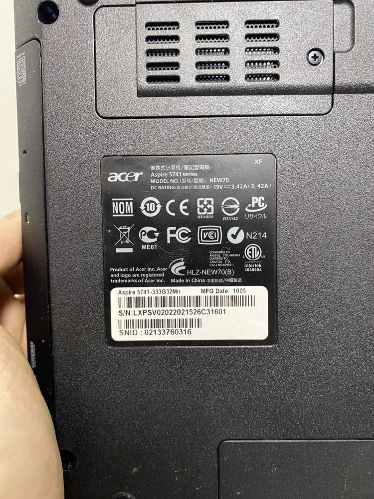 Ноутбук Acer Acpire 5741 NEW70 15.6"/4GB RAM/300GB HDD! N2167