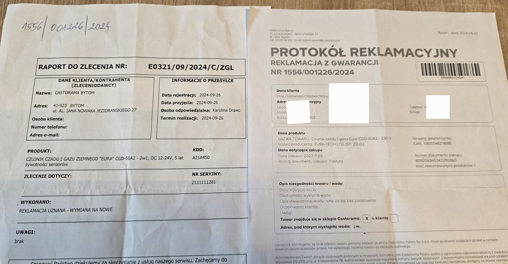 Czujnik czadu i gazu nowy