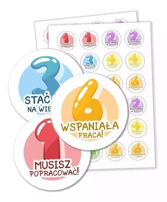 Naklejki motywacyjne - Oceny 48szt. LearnHow