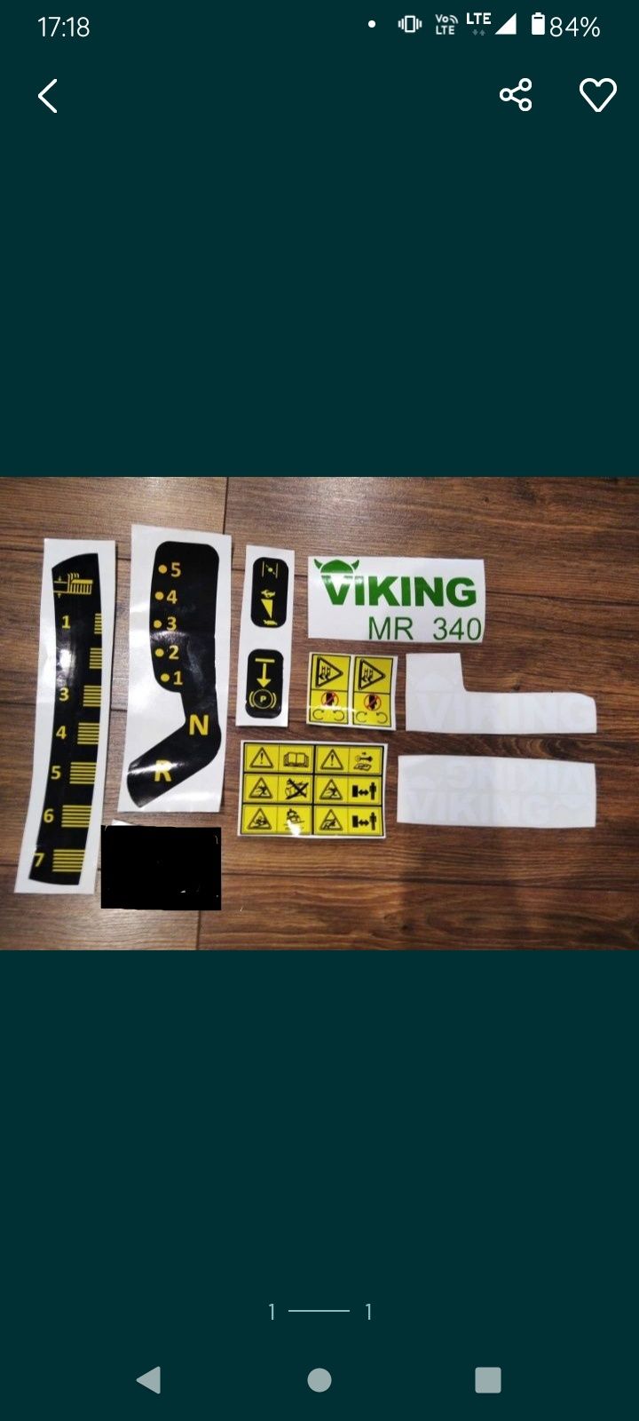 Zestaw naklejek kosiarka traktorek Viking