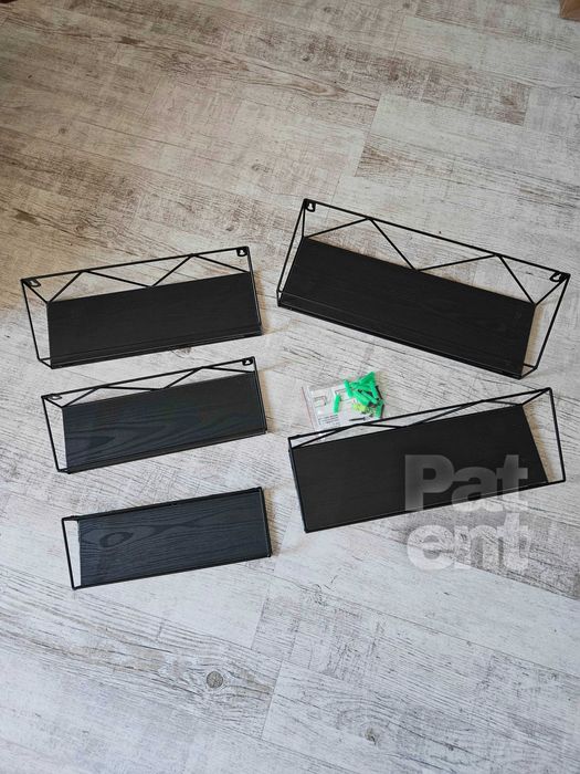 Loftowe kwietnik dekoracja ścienna półki 5 sztuk czarna