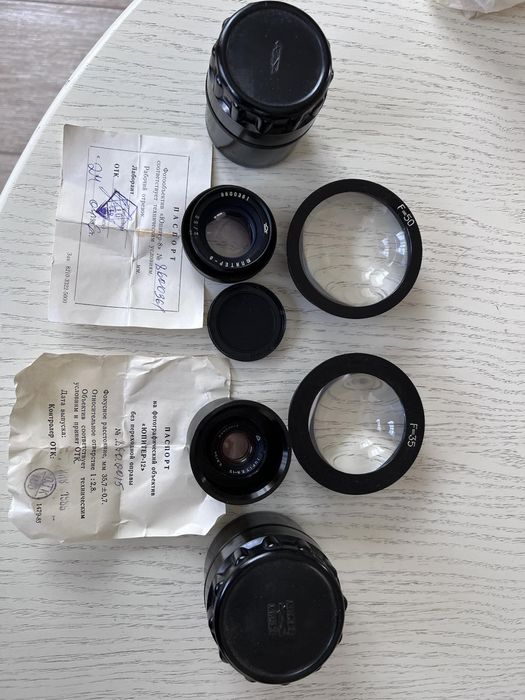 Набор объективов Юпитер 8, 12 с оптикой F=35, F=50 новый!