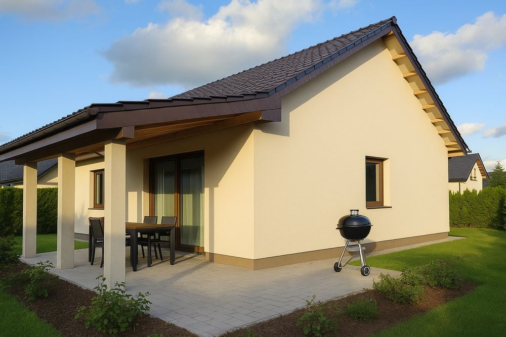 Dom jednorodzinny stan surowy 103,6m2 garaż taras ogrodzenie Grodków