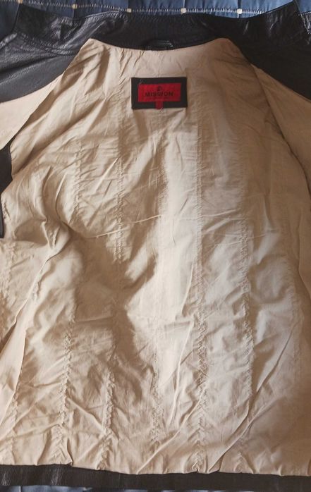 Casaco de cabedal preto/black leather jacket, tamanho L