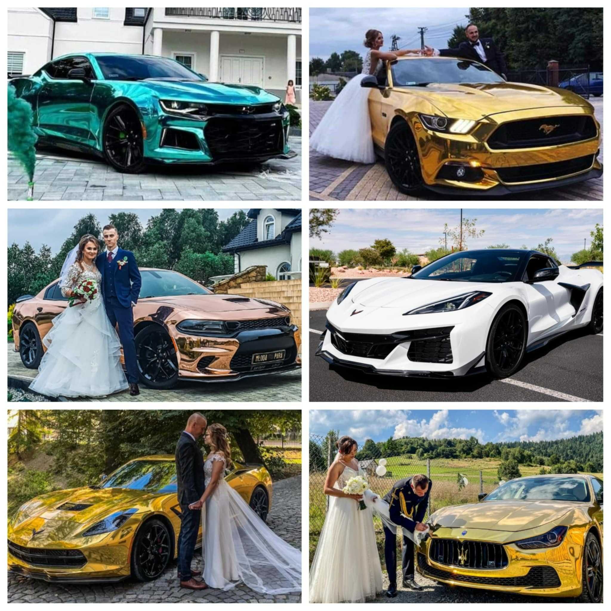 Wypożyczalnia, Wynajem Samochod do ślubu Corvette Mustang Maserati