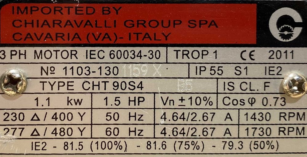 silnik elektryczny 1,1kW 1430obr. 3fazowy IE2