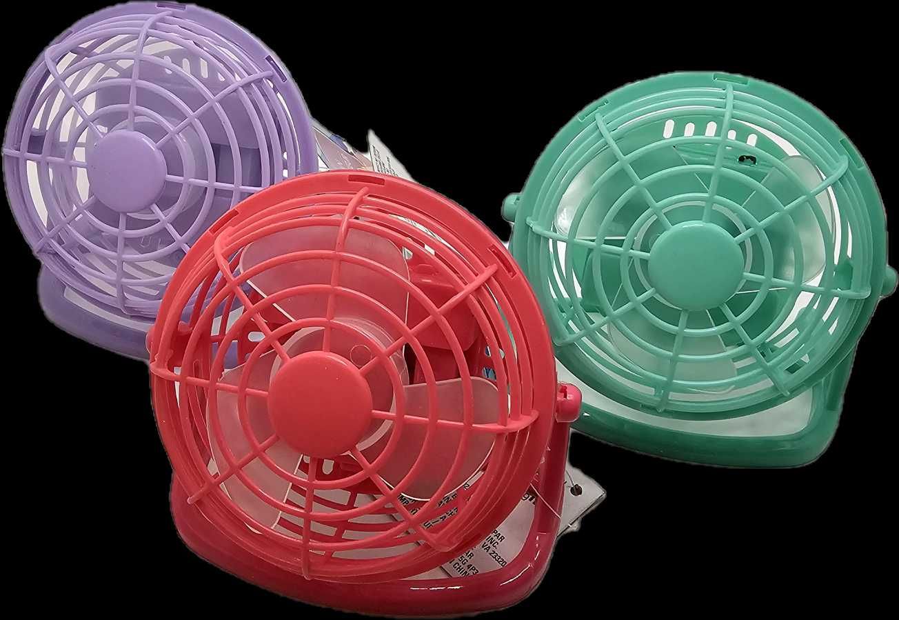 Mini wentylator bateryjny 10cm, regulowany, 2xAAA zielony