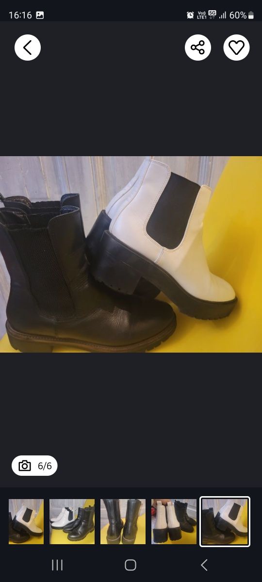 2szt botki biale i czarne.  Pull bear I lasocki