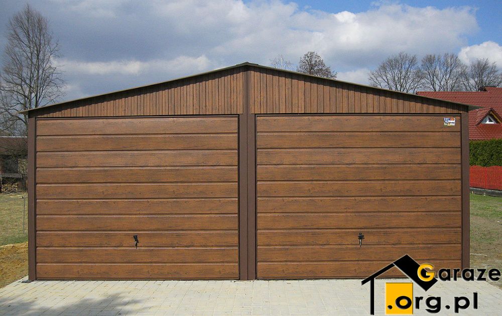 Garaże Blaszane 6x5 garaż blaszany Orzech Blaszak Drewnopodobny