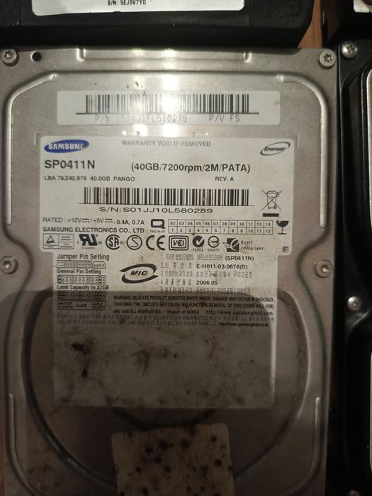 Stare dyski twarde 6szt 20 GB 40gb 80gb