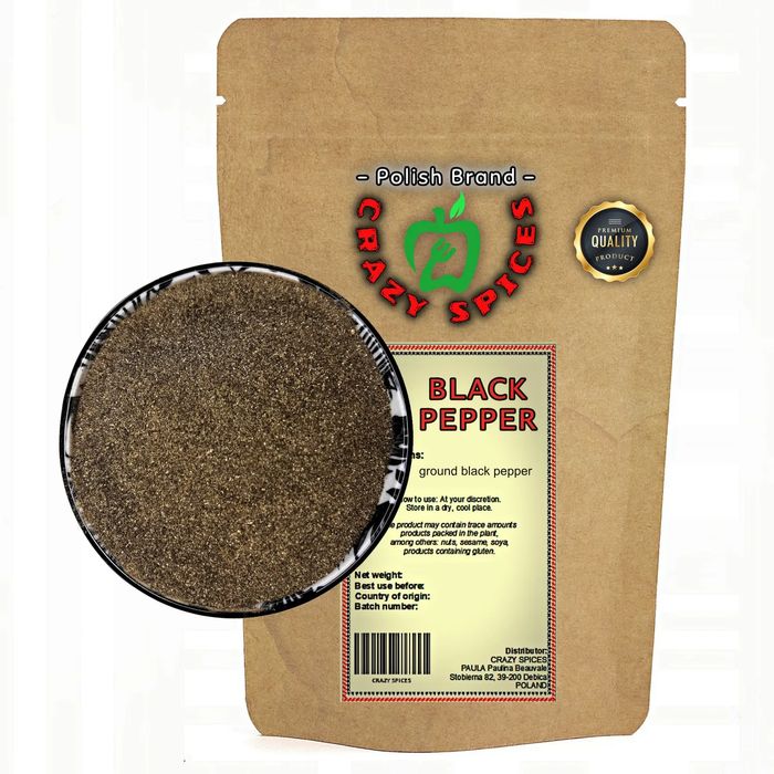 Pieprz Czarny Mielony 1kg –CrazySpices,Przewaga Smaku,Przewaga Jakośći