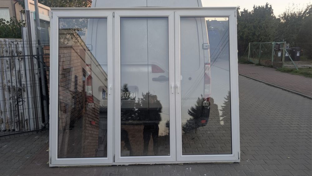 KR HAUS drzwi 270x222 tarasowe roletą zewnętrzna używane okna POZNAŃ