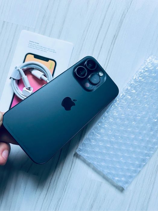 З гарантією Iphone 15pro 128gb black titanium neverlock 100% фіз сім