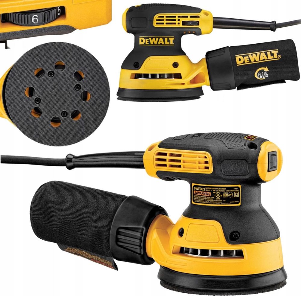 DEWALT Szlifierka Mimośrodowa Oscylacyjna Sieciowa Regulacja 280W
