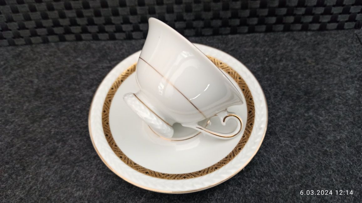 Porcelana Śląska Carl Tielsch DUO Mokka Alt Wasser Stary Zdrój
