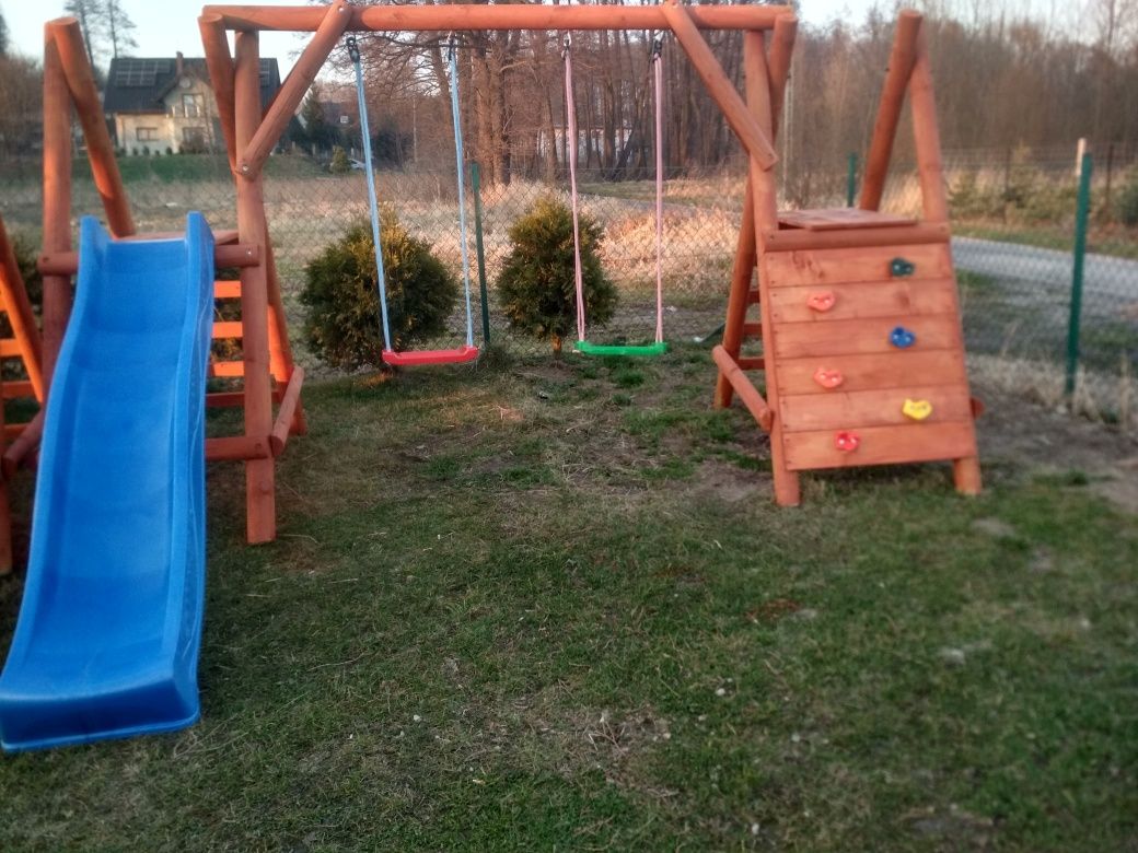 Plac zabaw dla dzieci Ślizg Ścianka 2 Huśtawki Solidny Trwały "Tymek"