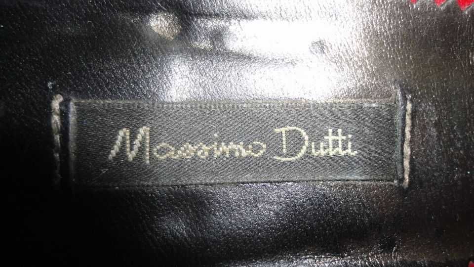 Sapatos de senhora em couro vermelhos Massimo Dutti