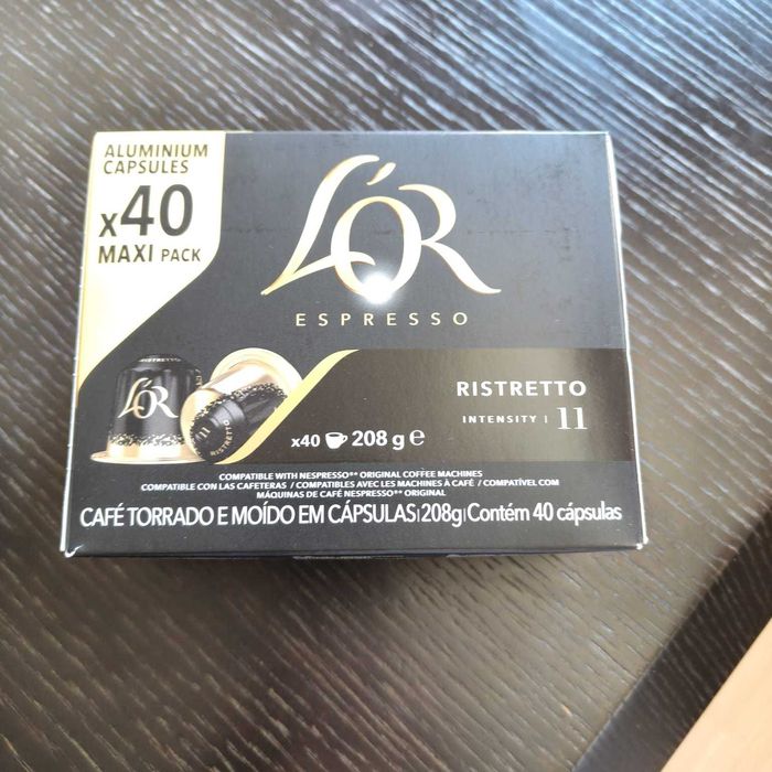 L'Or Cápsulas de café Ristretto (cx 40 cápsulas - 4 cx)