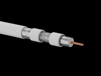 Kabel koncentryczny tri-shield RG6 z końcówkami.