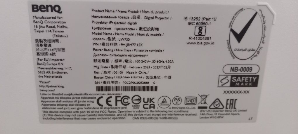Projektor Digital BENQ LW730