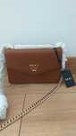 NOWA DKNY MAŁA Karan oryginalna skóra naturalna torebka crossbody brąz