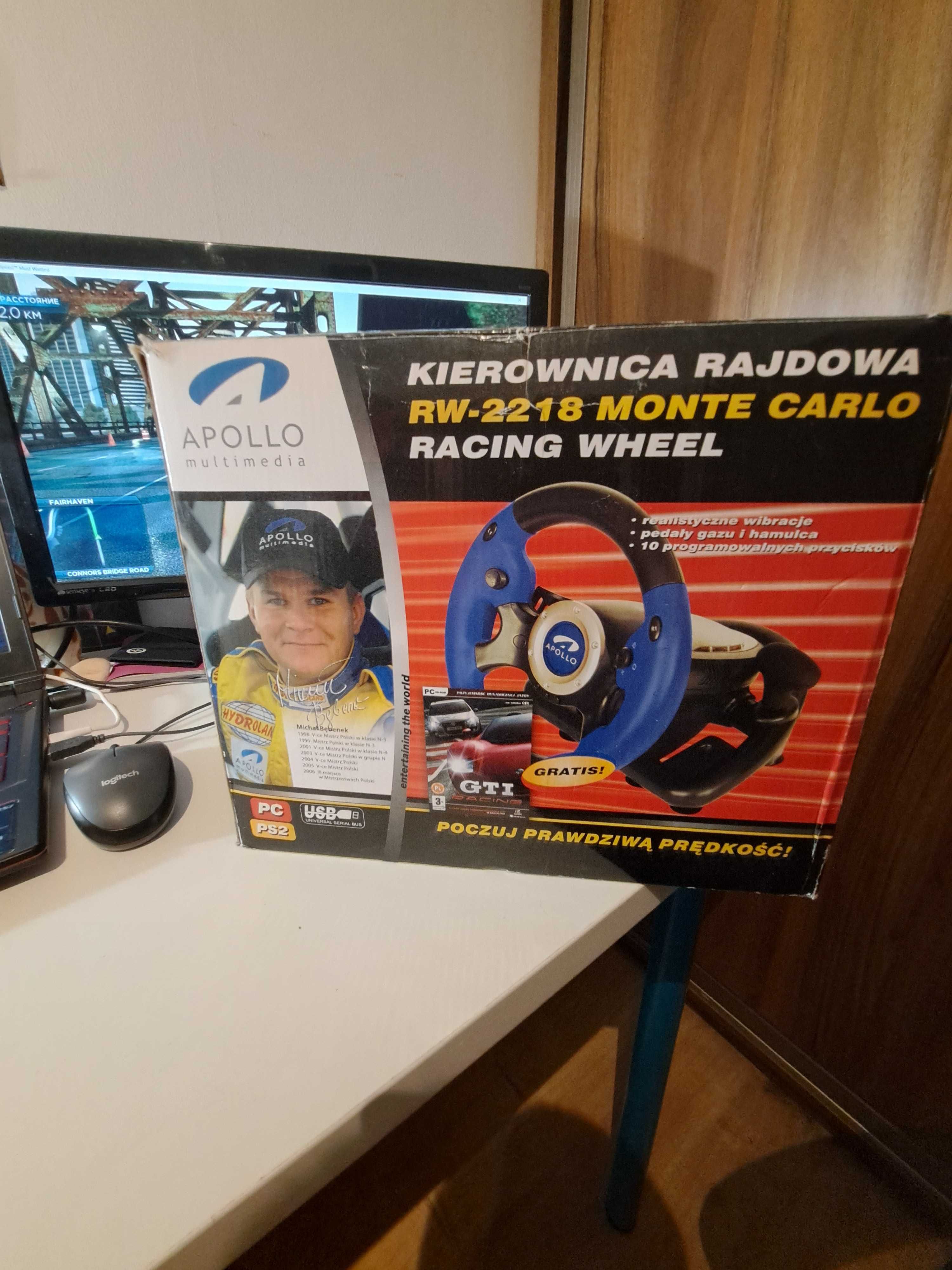 Gamingowa kierownica Apollo RW-2218 PC/PS2 TYLKO DO WINDOWS 7!