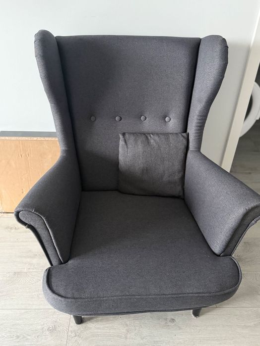 Fotel uszak stan idealny - grafit
