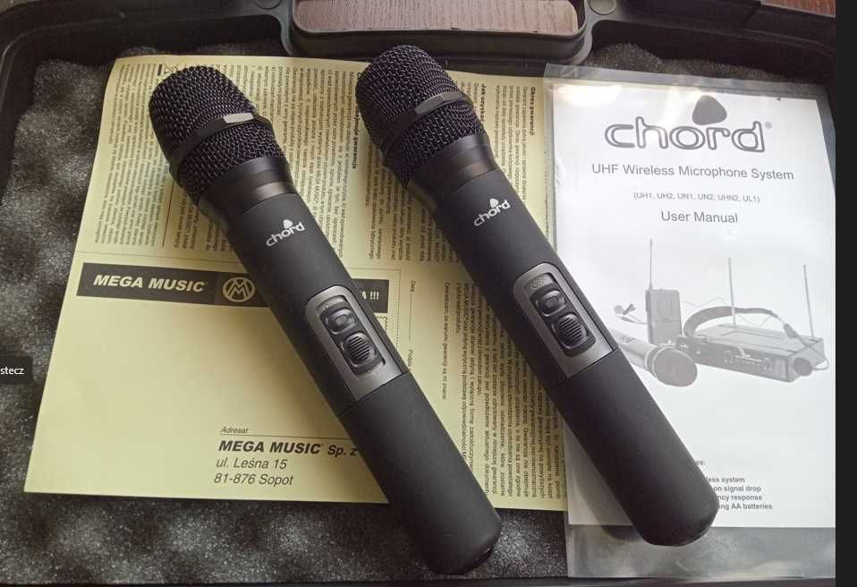 Mikrofon bezprzewodowy Chorus pasmo UHF nowy 2szt