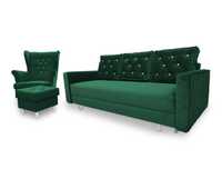 Zestaw mebli sofa kanapa nowoczesna rozkładana i fotel uszak promocja!