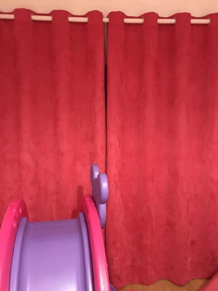 Cortinas cor de rosa