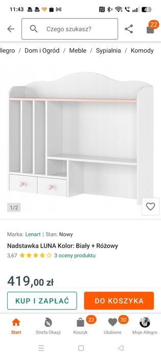 Biurko z nadstawka