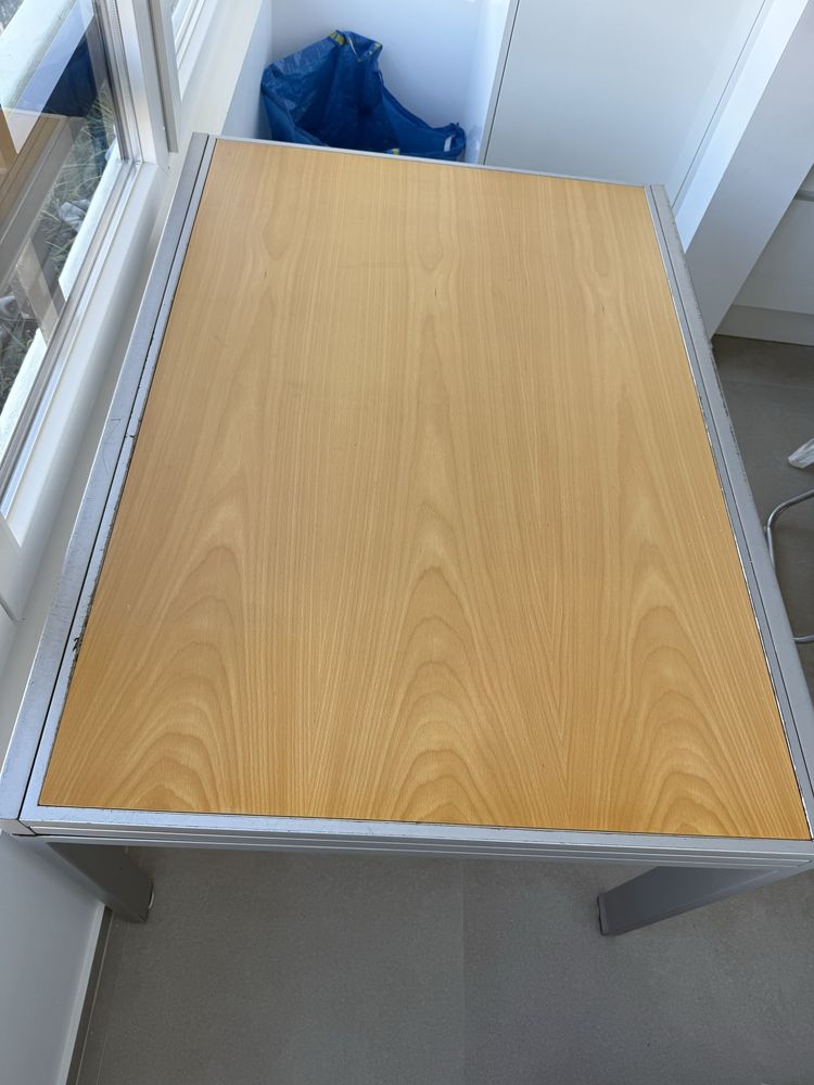 Mesa refeição extensivel tampo madeira