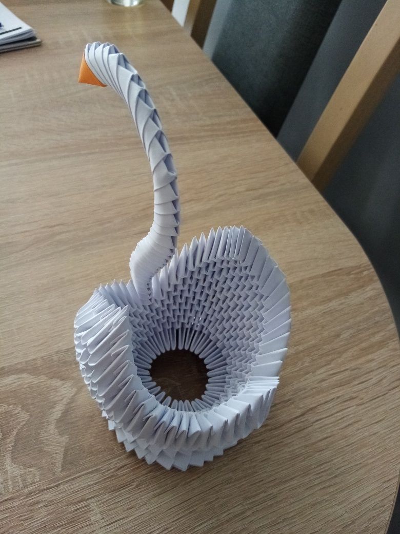Łabędź Biały Origami Modułowe 3D