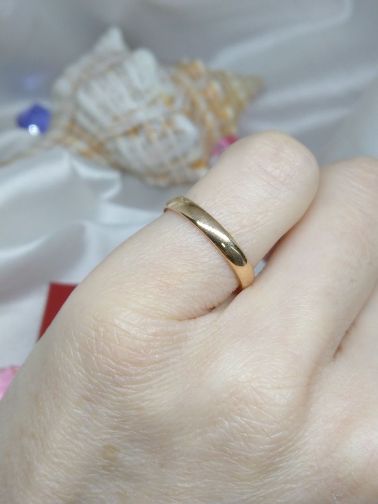 Złota obrączka ślubna damska, złoto Golden rose 583, rozmiar ok13 WARM