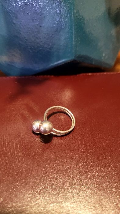 Srebrny pierścionek, prosty, klasyczny, modny r. 13/14