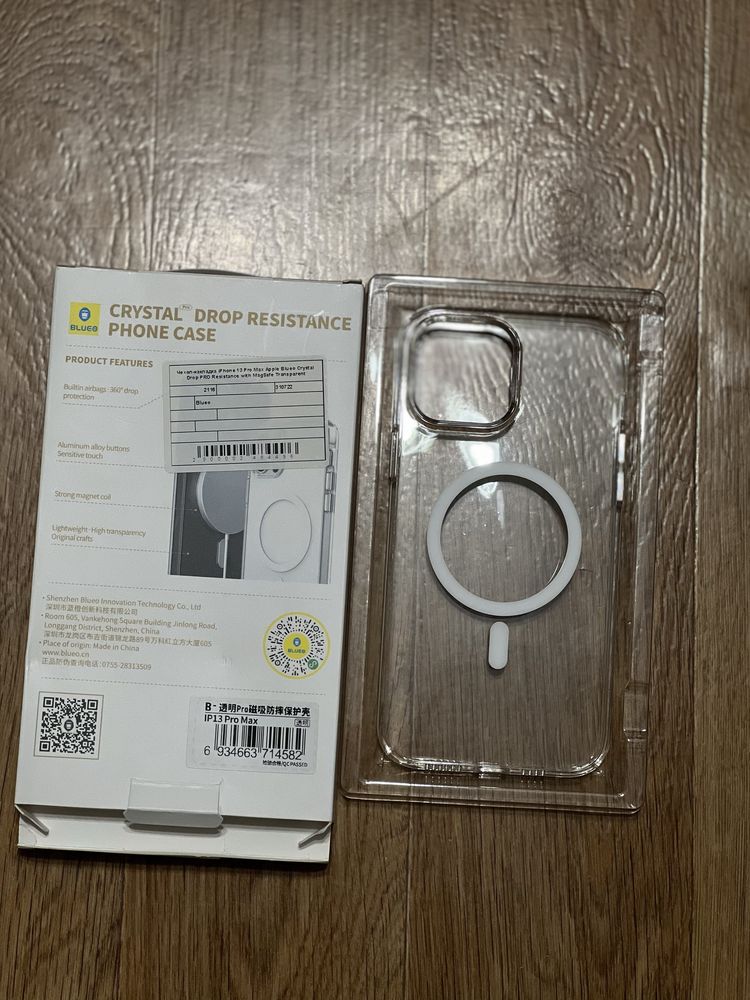 Прозорий чохол Blueo Crystal Drop на IPhone 13 pro max MagSafe