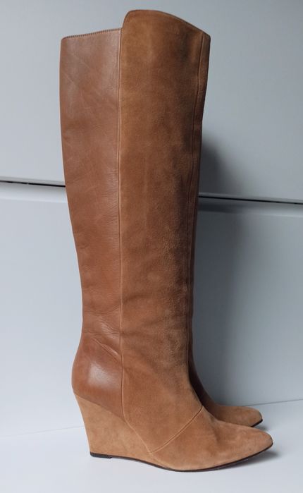 Gestuz brązowe kozaki skórzane zamszowe 40