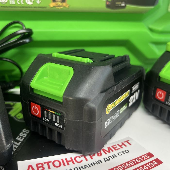 Гайковерт акумуляторний ударний безщітковий 1/2 500Nm 21V 4A Flinke