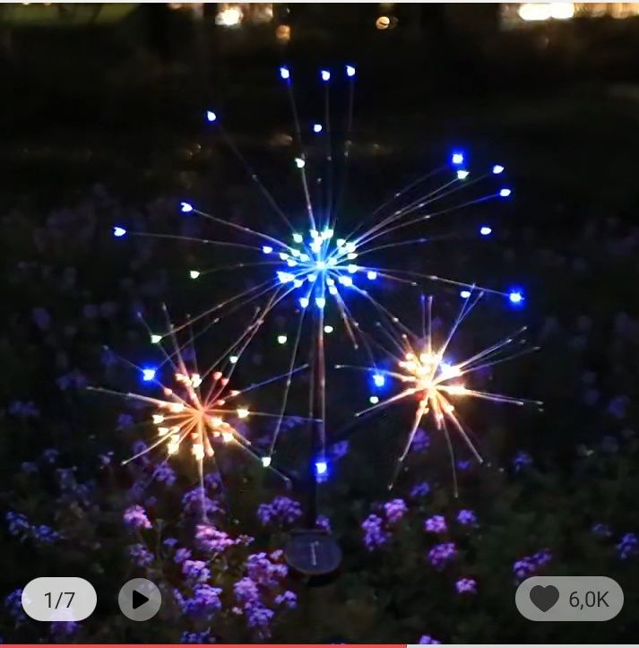 Світлодіодні сонячні ліхтарі Феєрверки Прикраса саду Казкові вогні