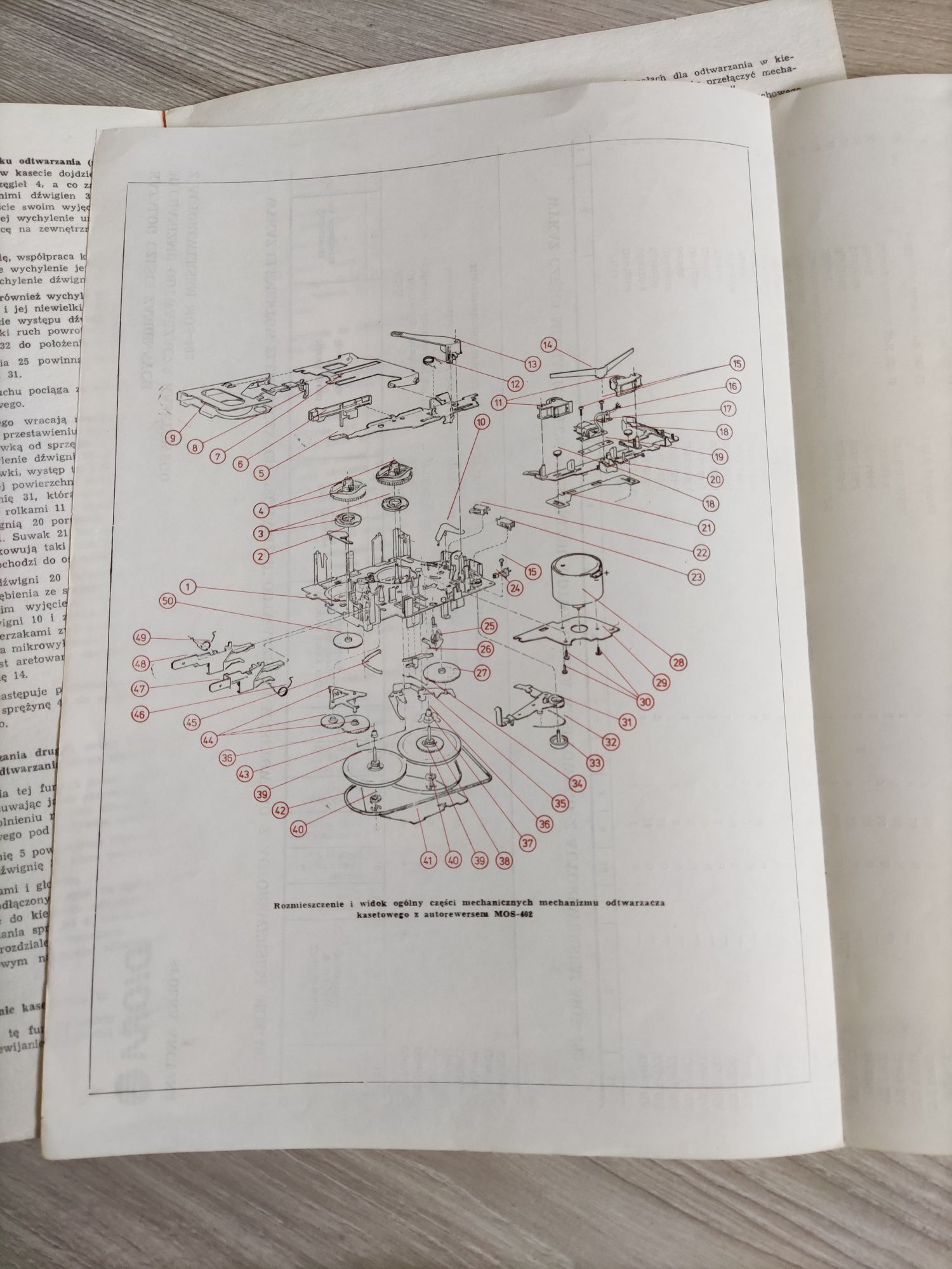 MOS-402 mechanizm odtwarzacza z autorewersem oryginalna instrukcja ser